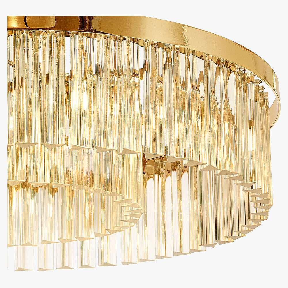 Small Double Drum Chandelier in Clear