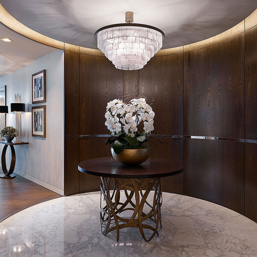 Savile Row Chandelier in Clear Hand-Carved Lucite