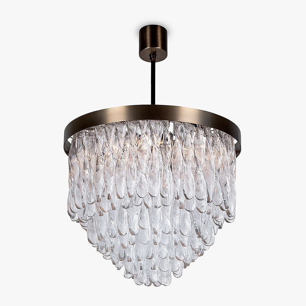 Ribbon Chandelier in Clear and Smoke