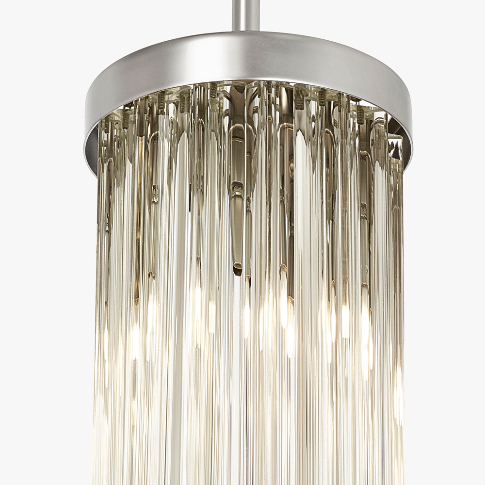 Small Circular Pendant in Clear Triangular