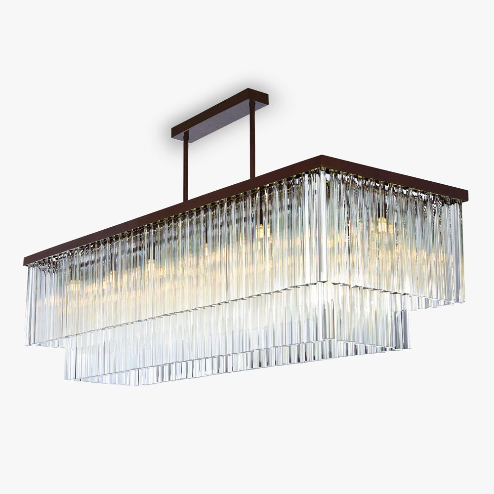 Large Two Tier Rectangular in Clear Triangular