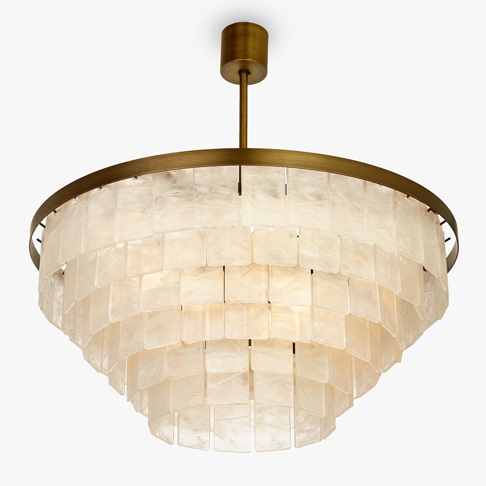 Savile Row Chandelier in Clear Hand-Carved Lucite