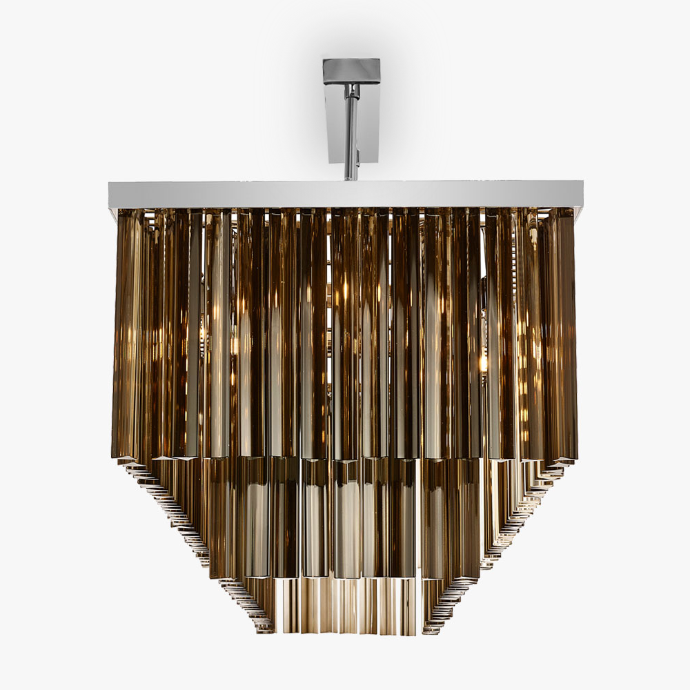 Large Two Tier Rectangular in Smoke & Chrome