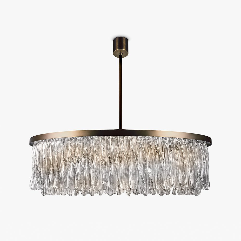 Triple Drum Ribbon Chandelier in Clear