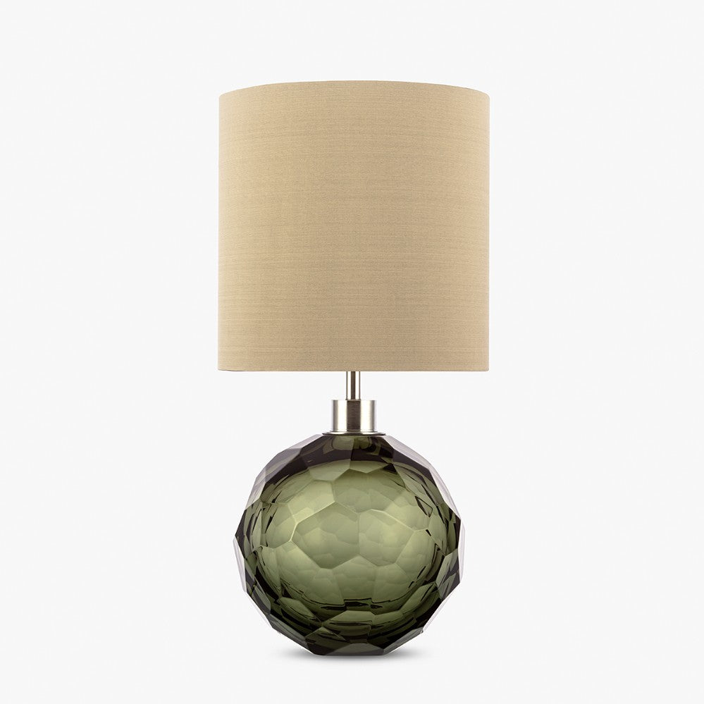 Diamond Round Small Lamp in Forest Green