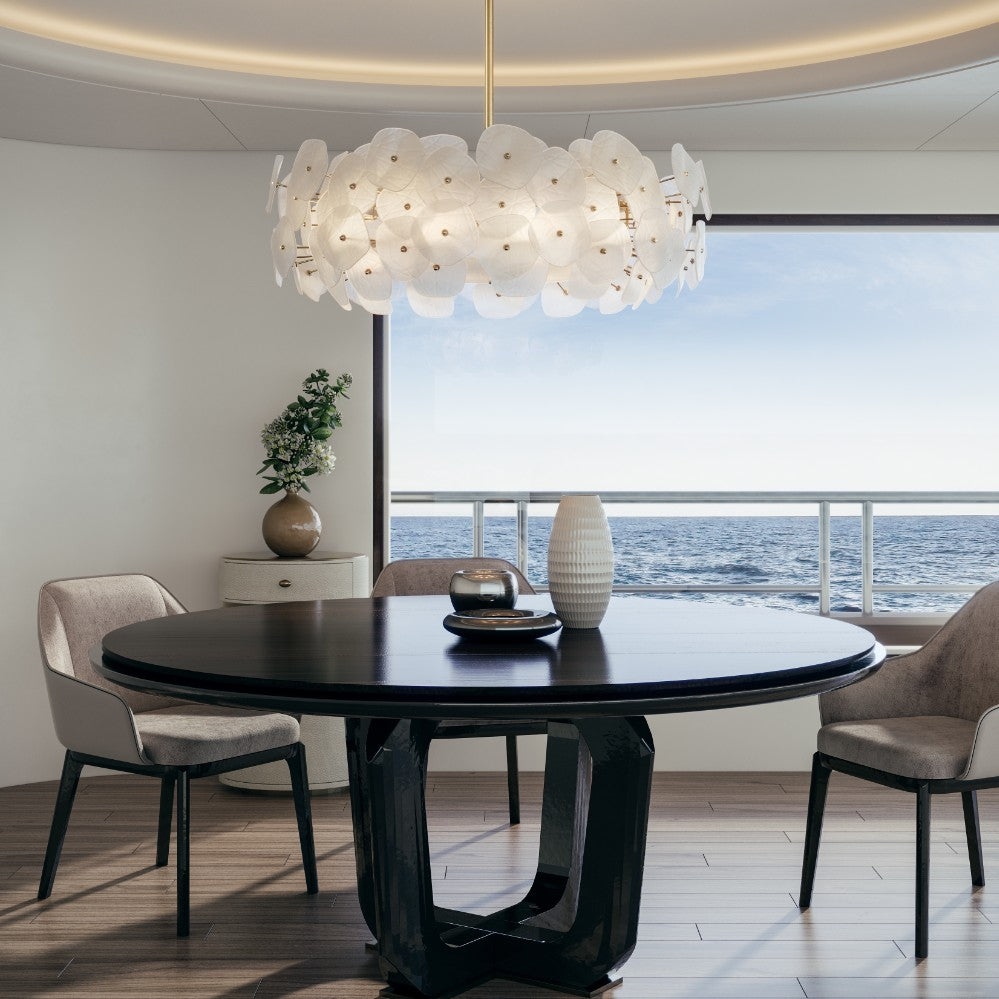 Ruffle Chandelier in Brushed Bronze