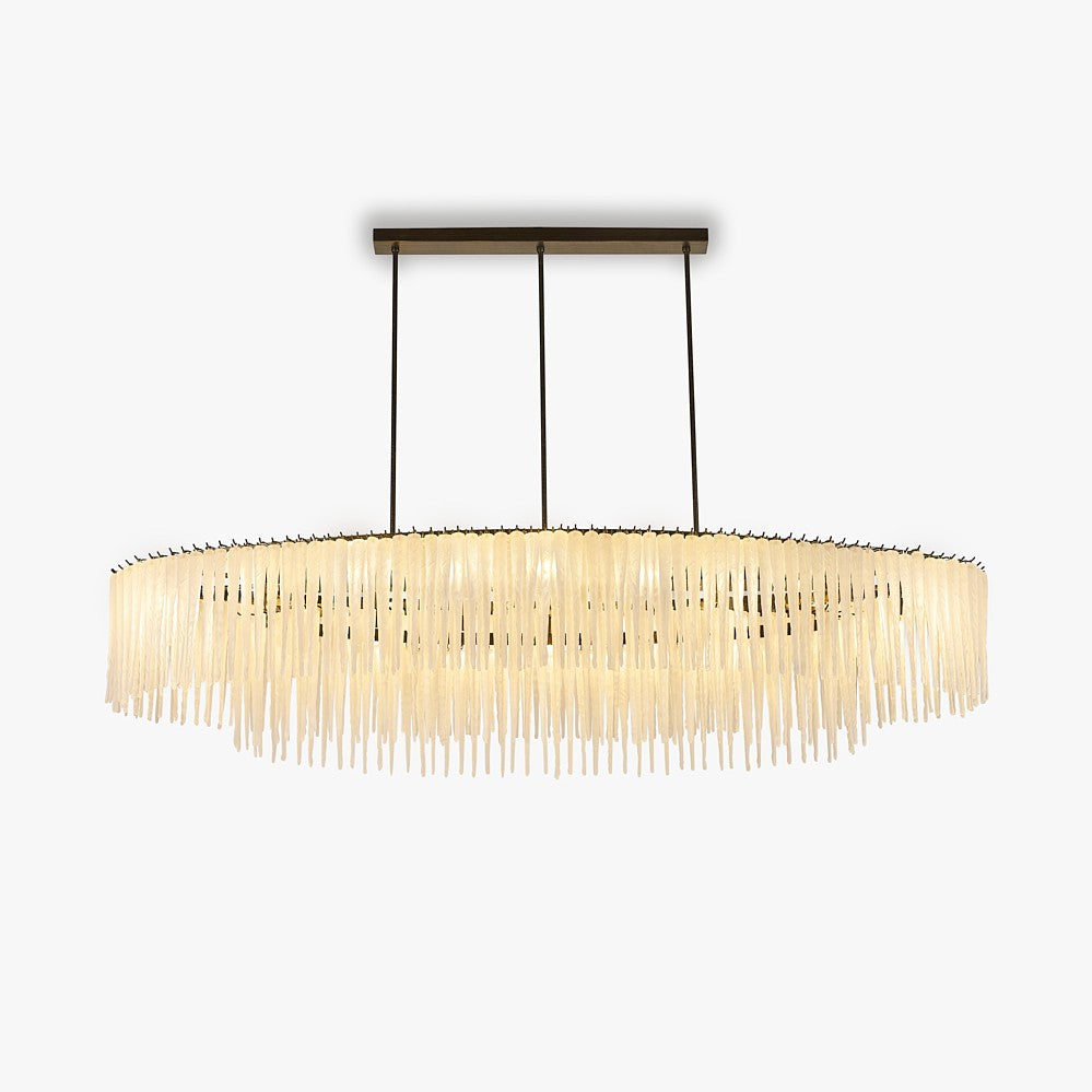 Ice Oval Chandelier in Satin