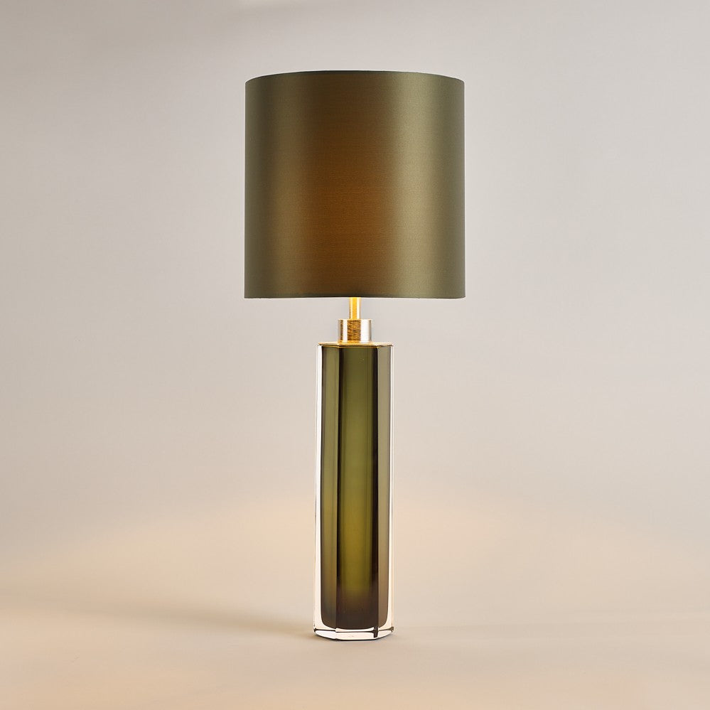 Diamond Column Small Lamp in Forest Green