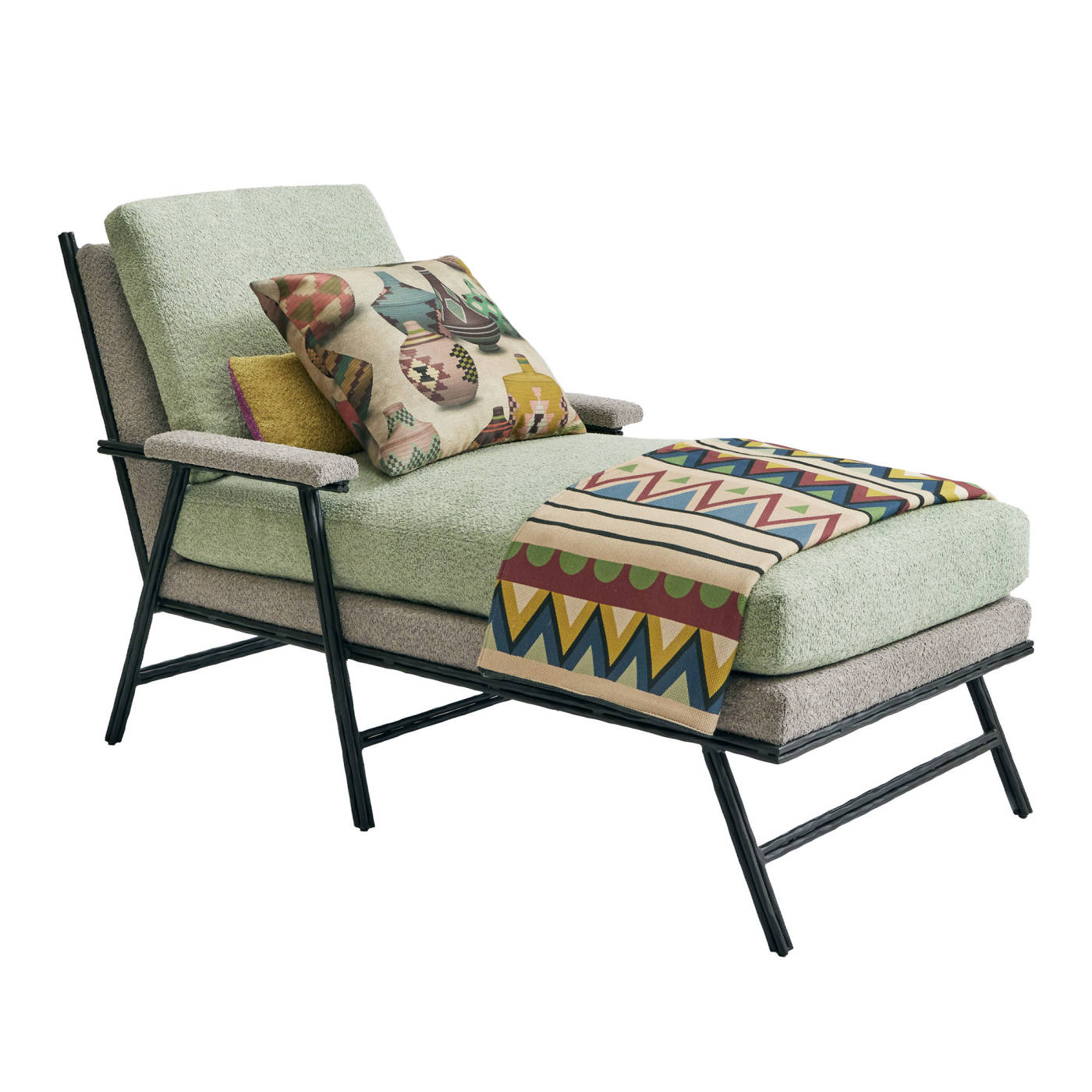 Savoy Chaise Aged Iron