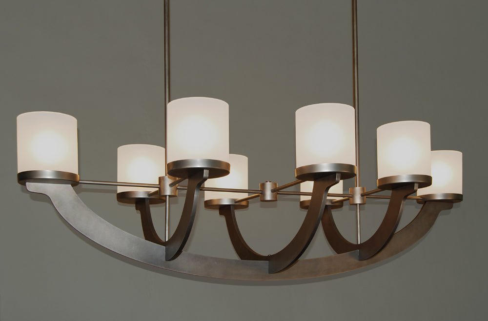 Weathered Nickel Light Eight Arm Chandelier