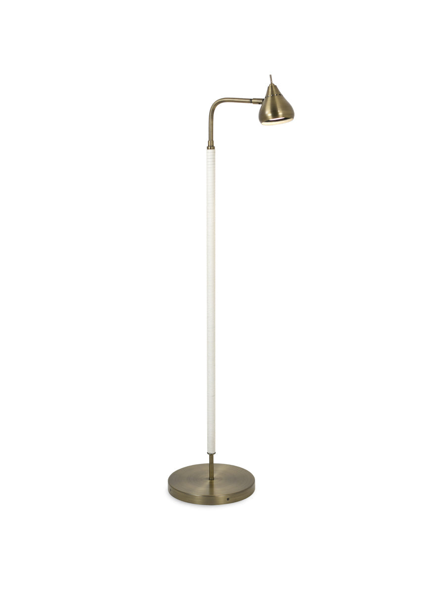 Sofia Single White Leather Floor Lamp