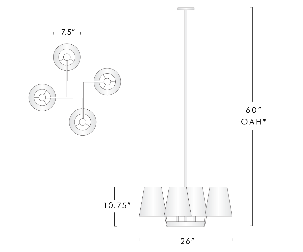 Corniche 4 Light Pendant