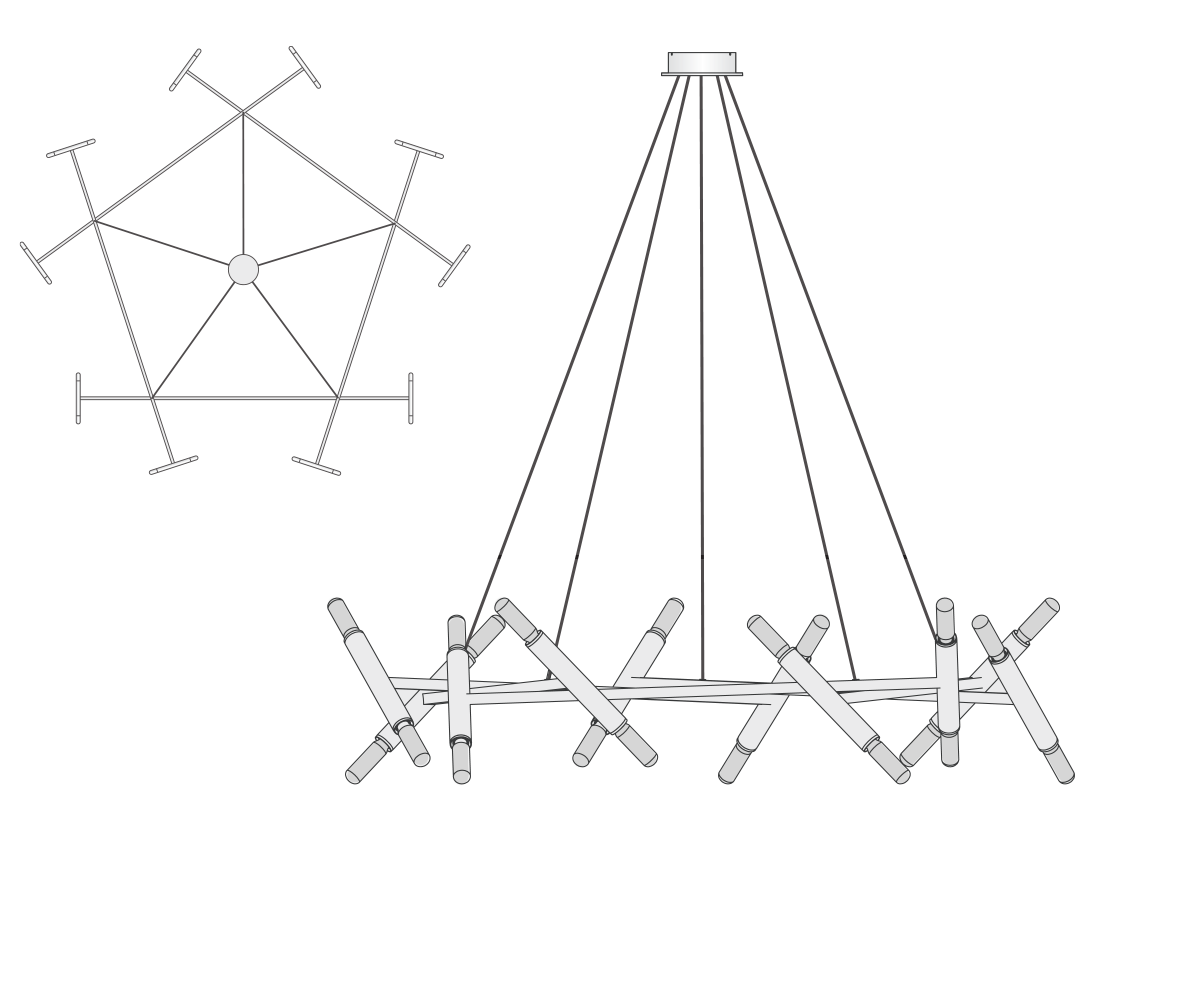 Le Pentagone Chandelier