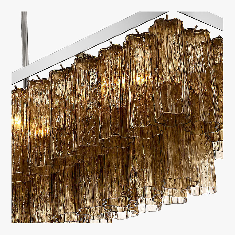 Pentagon Rectangular Chandelier in Smoke