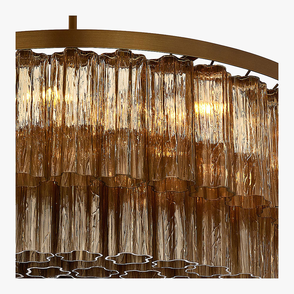 Pentagon Double Drum Chandelier in Smoke