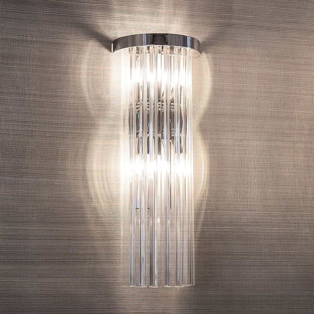Long Drum Wall Light in Clear