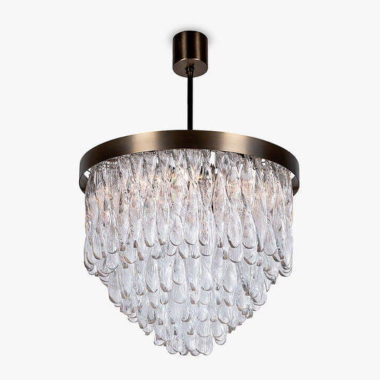 Ribbon Chandelier in Clear and Smoke