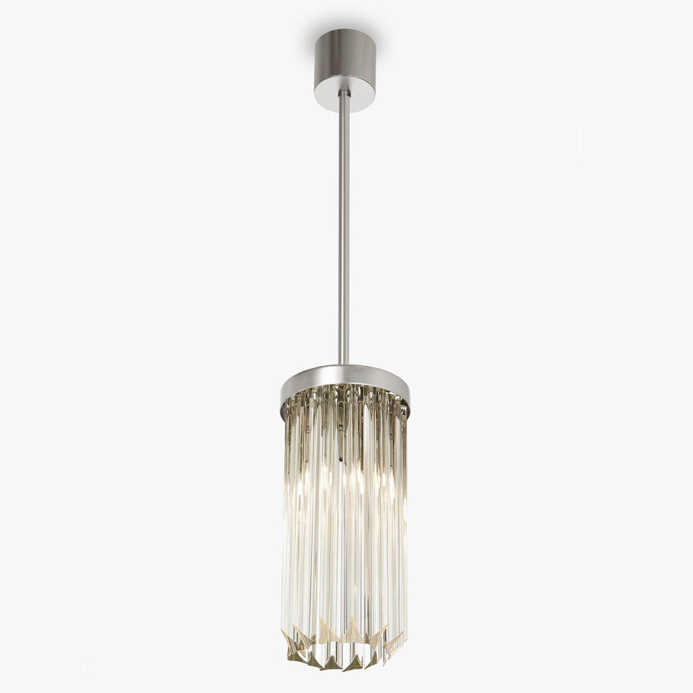 Small Circular Pendant in Clear Triangular