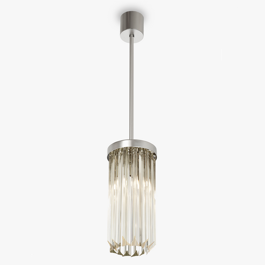 Small Circular Pendant in Clear Triangular
