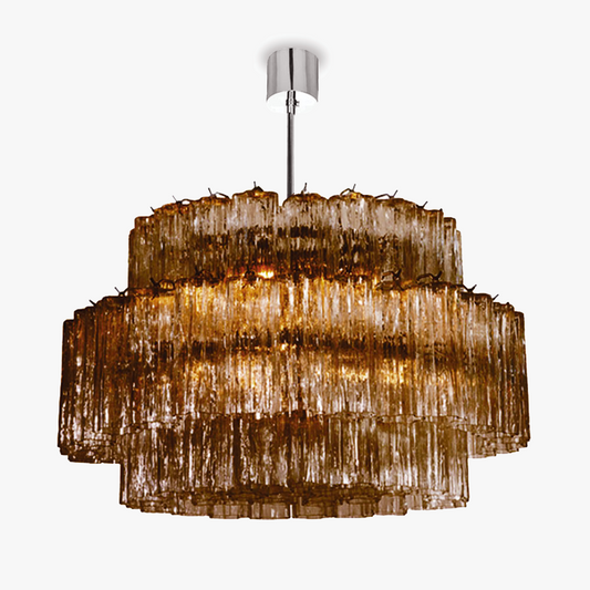 Pentagon Drum Chandelier in Smoke