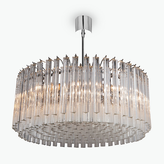 Concave Drum Chandelier in Clear