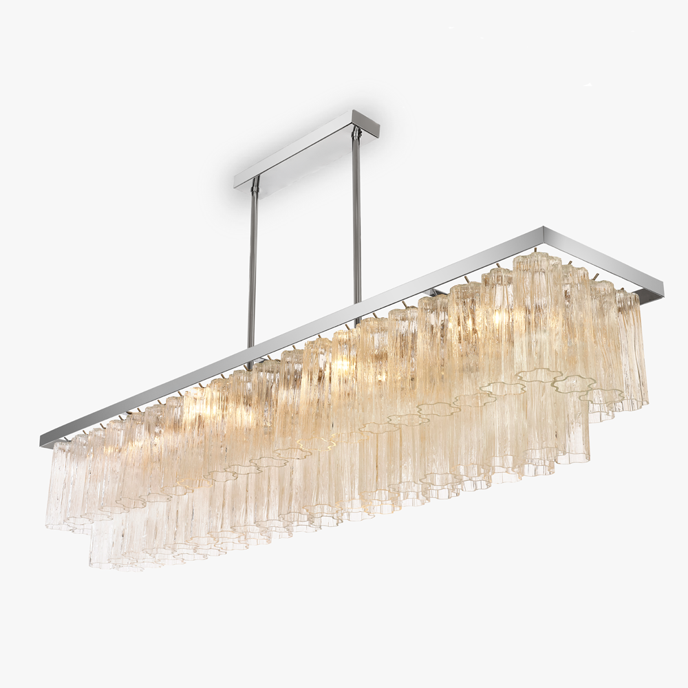 Pentagon Rectangular Chandelier in Clear