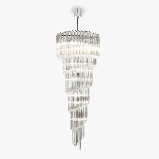 Waterfall Chandelier in Clear Quadrangular