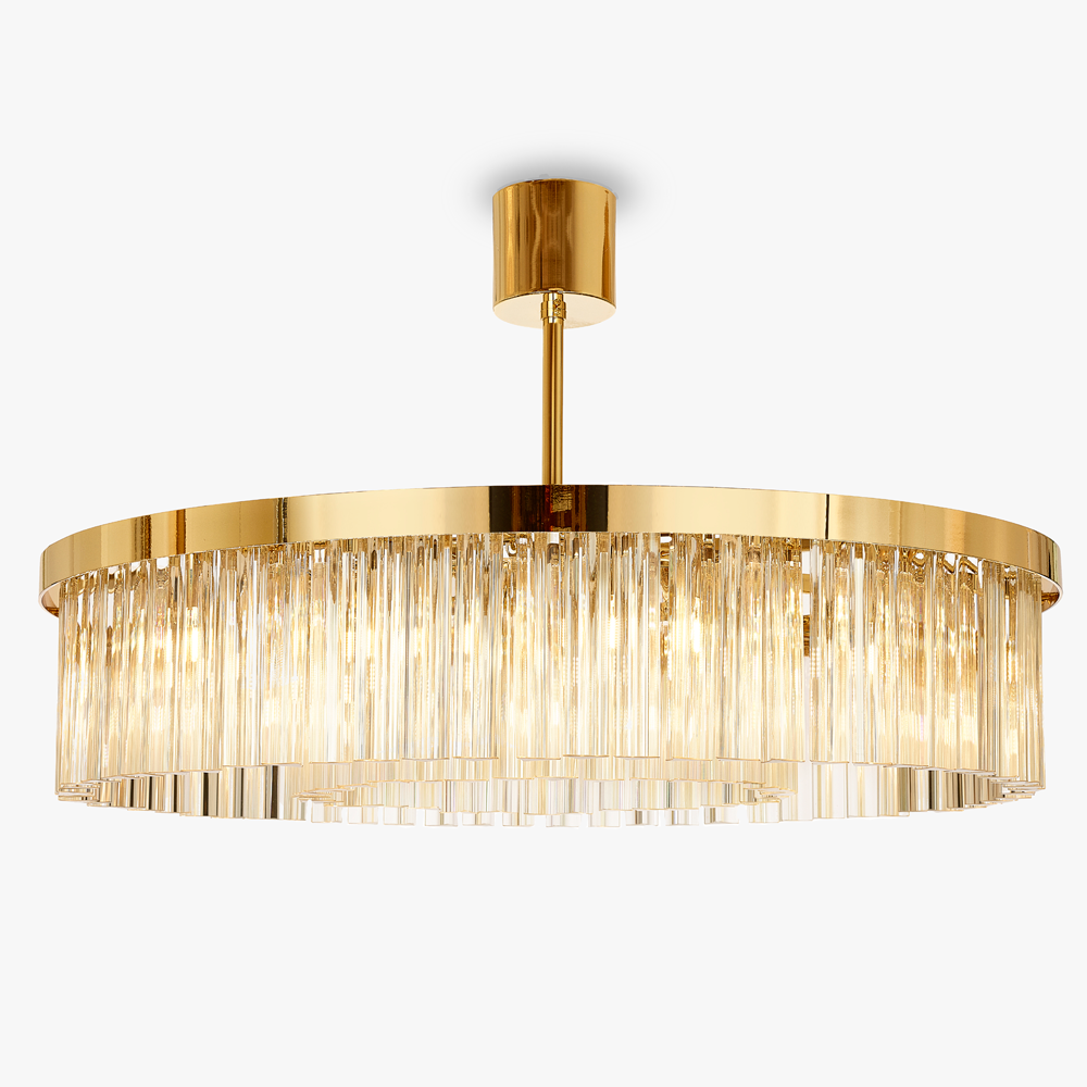 Small Double Drum Chandelier in Clear