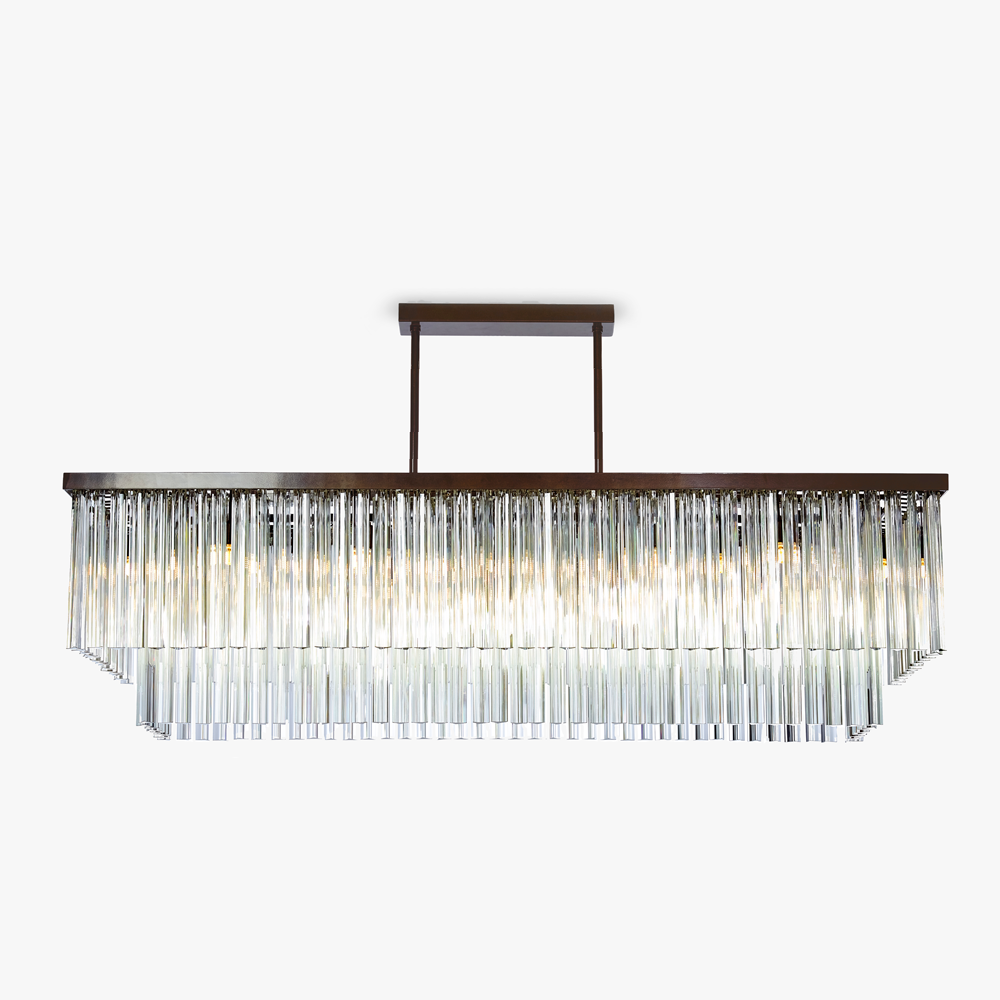 Large Two Tier Rectangular in Clear Triangular