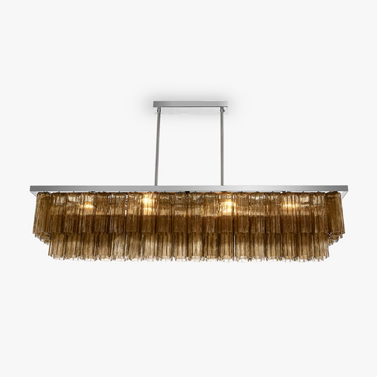 Pentagon Rectangular Chandelier in Smoke