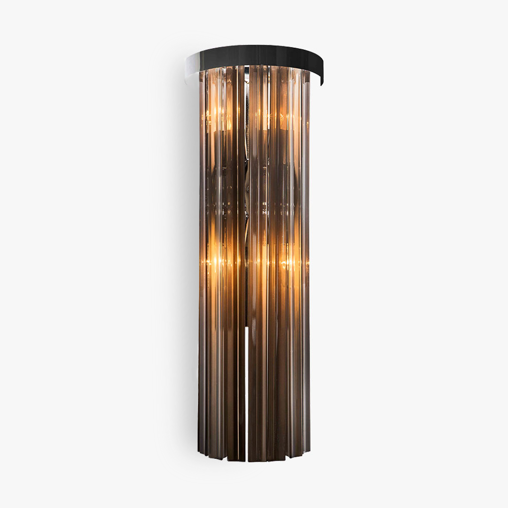 Long Drum Wall Light in Smoke