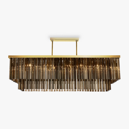 Large Two Tier Rectangular in Smoke & Polished Gold
