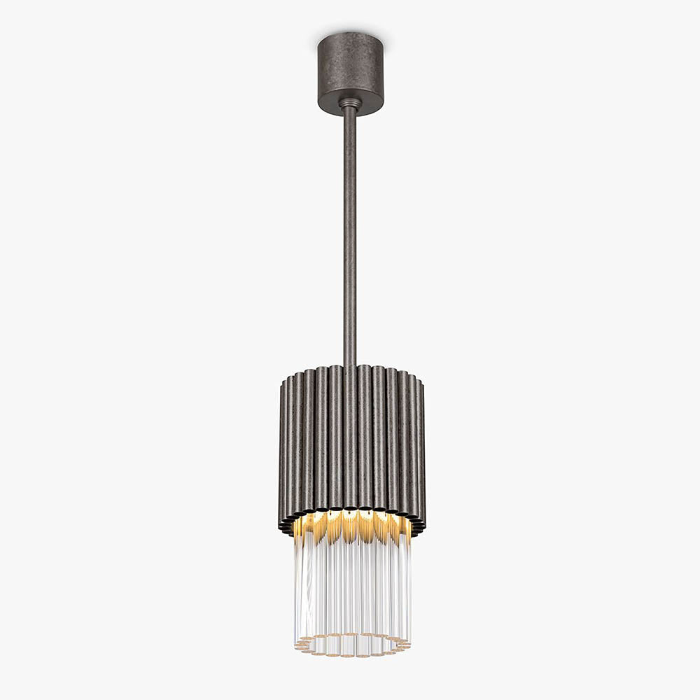 Pimlico Pendant in Stippled Silver