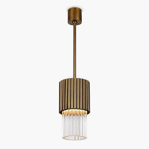 Pimlico Pendant in Stippled Gold
