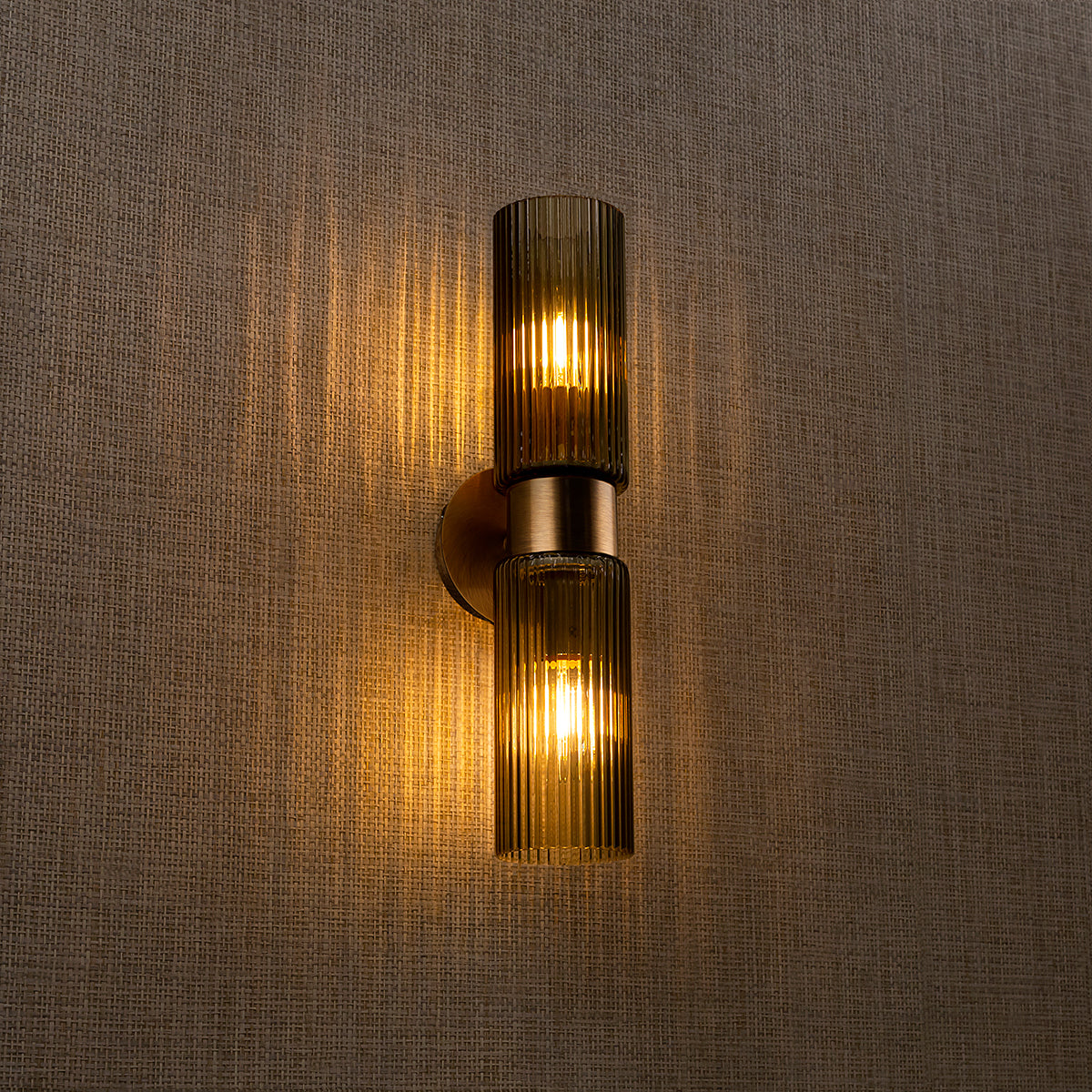 Zeus Wall Light in Smoke Glass