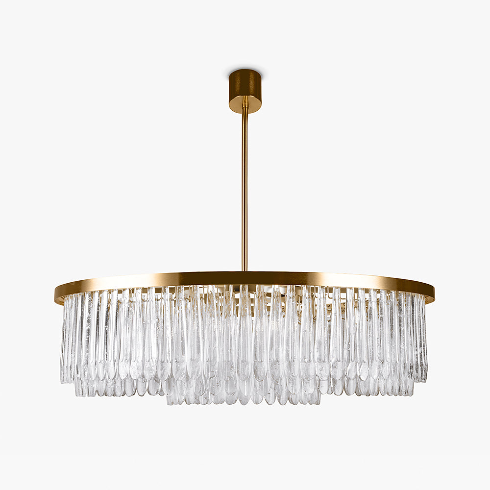 Triple Drum Droplet Chandelier in Clear