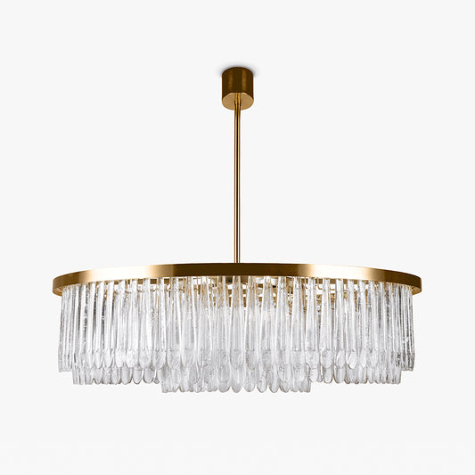 Triple Drum Droplet Chandelier in Clear