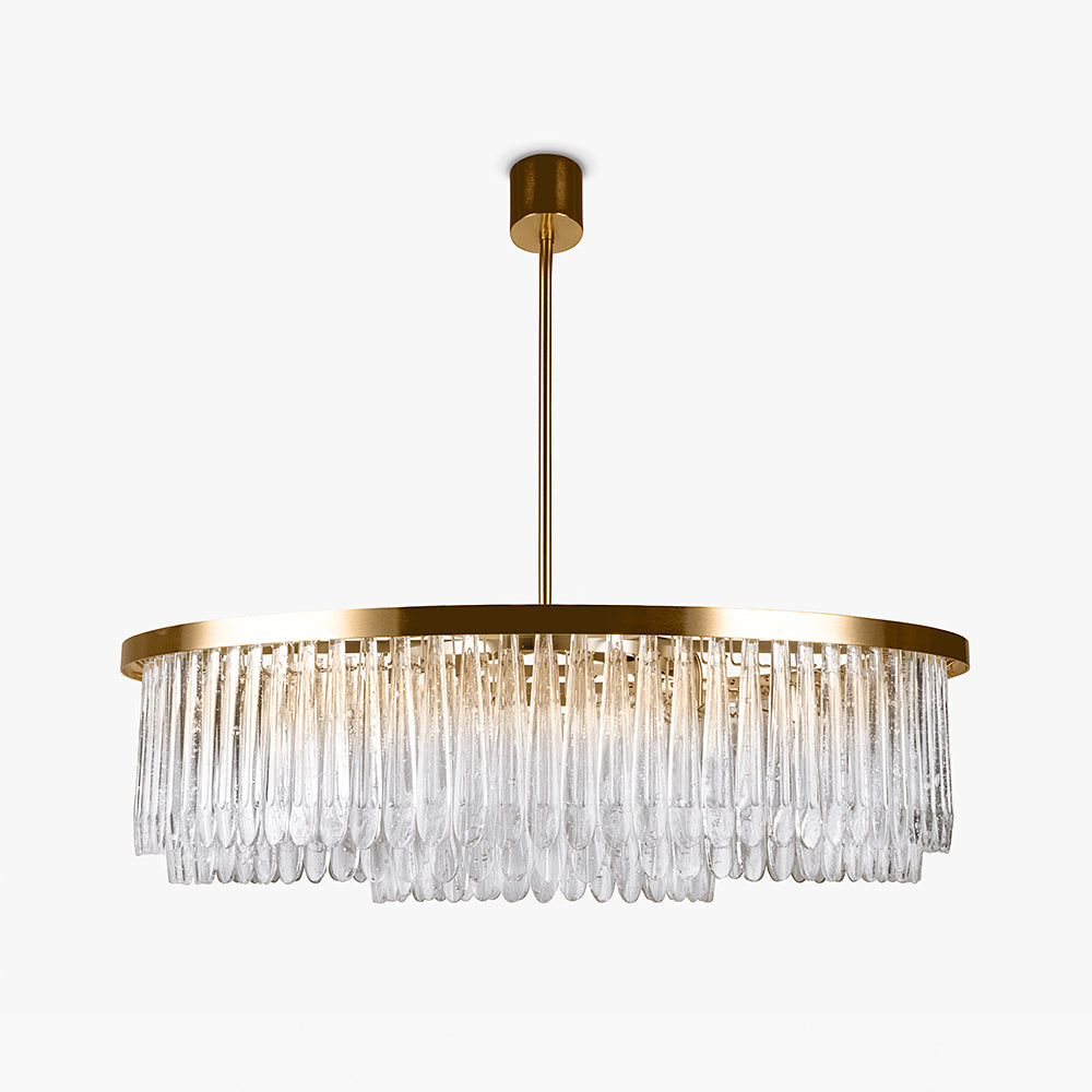 Triple Drum Droplet Chandelier in Clear