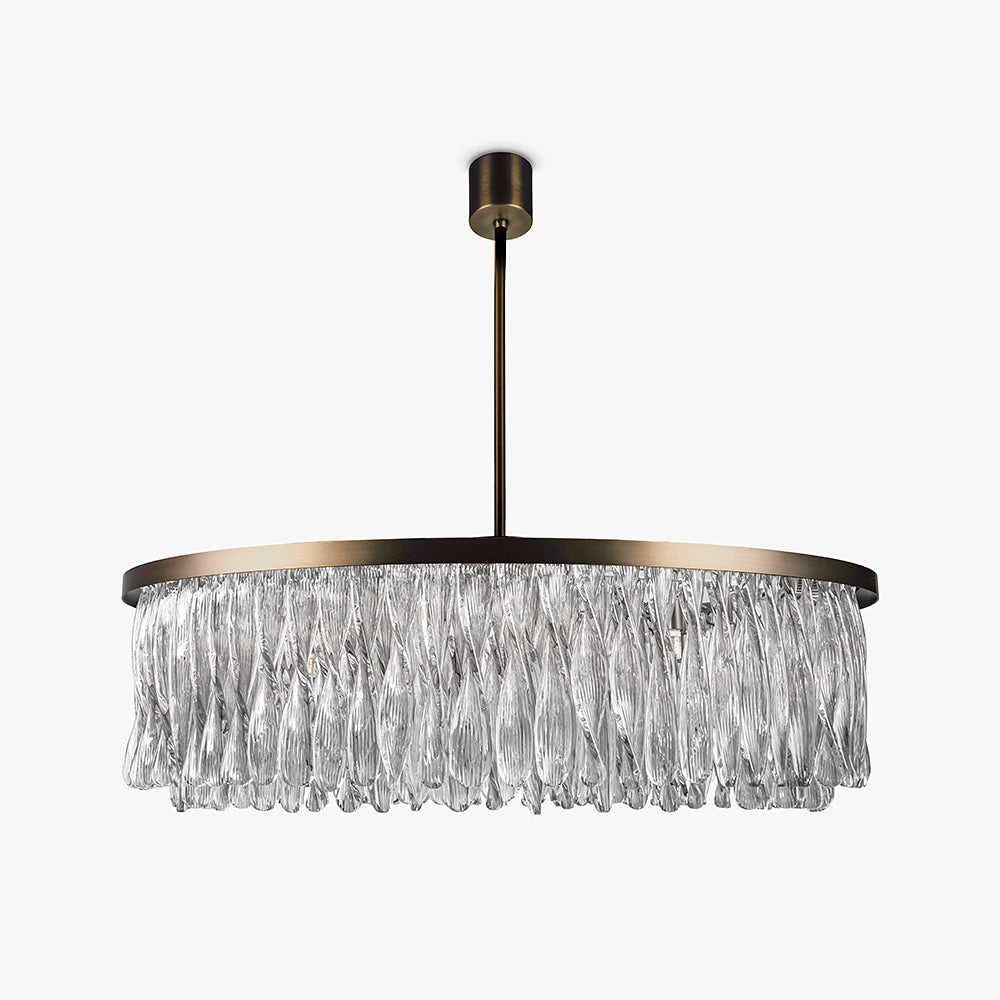 Triple Drum Ribbon Chandelier in Clear
