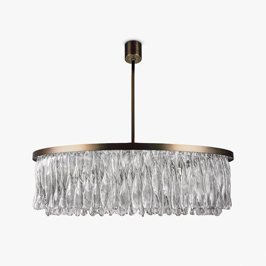 Triple Drum Ribbon Chandelier in Clear