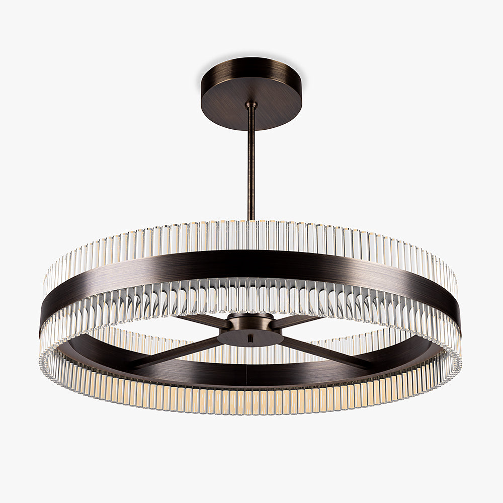 Curzon Street Drum Chandelier in Brushed Bronze
