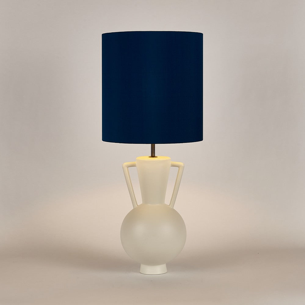 Athena Lamp in Chalk and Bronze