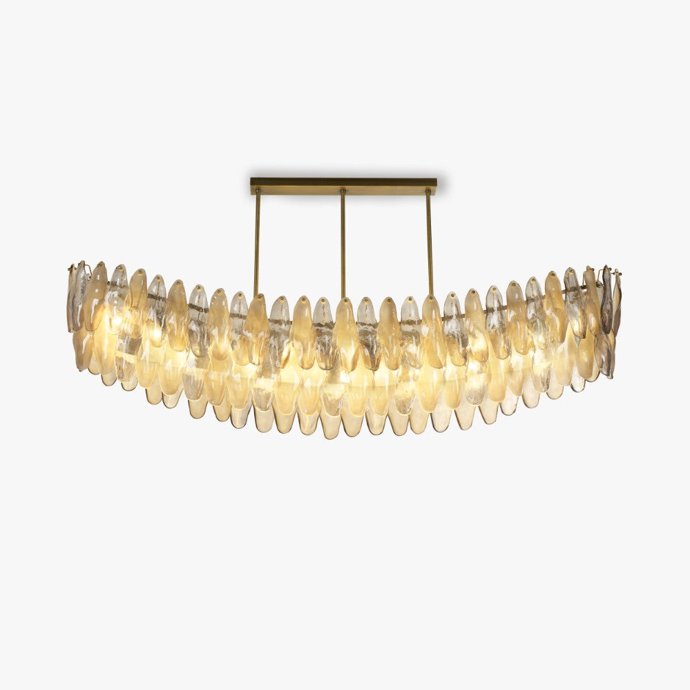 Spectre Curved Oval Chandelier in Bronze