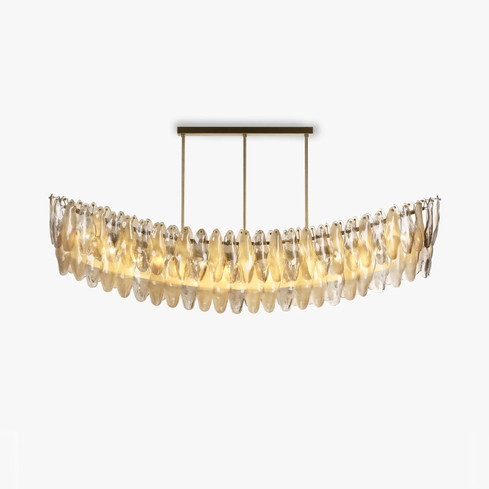 Spectre Curved Oval Chandelier in Bronze