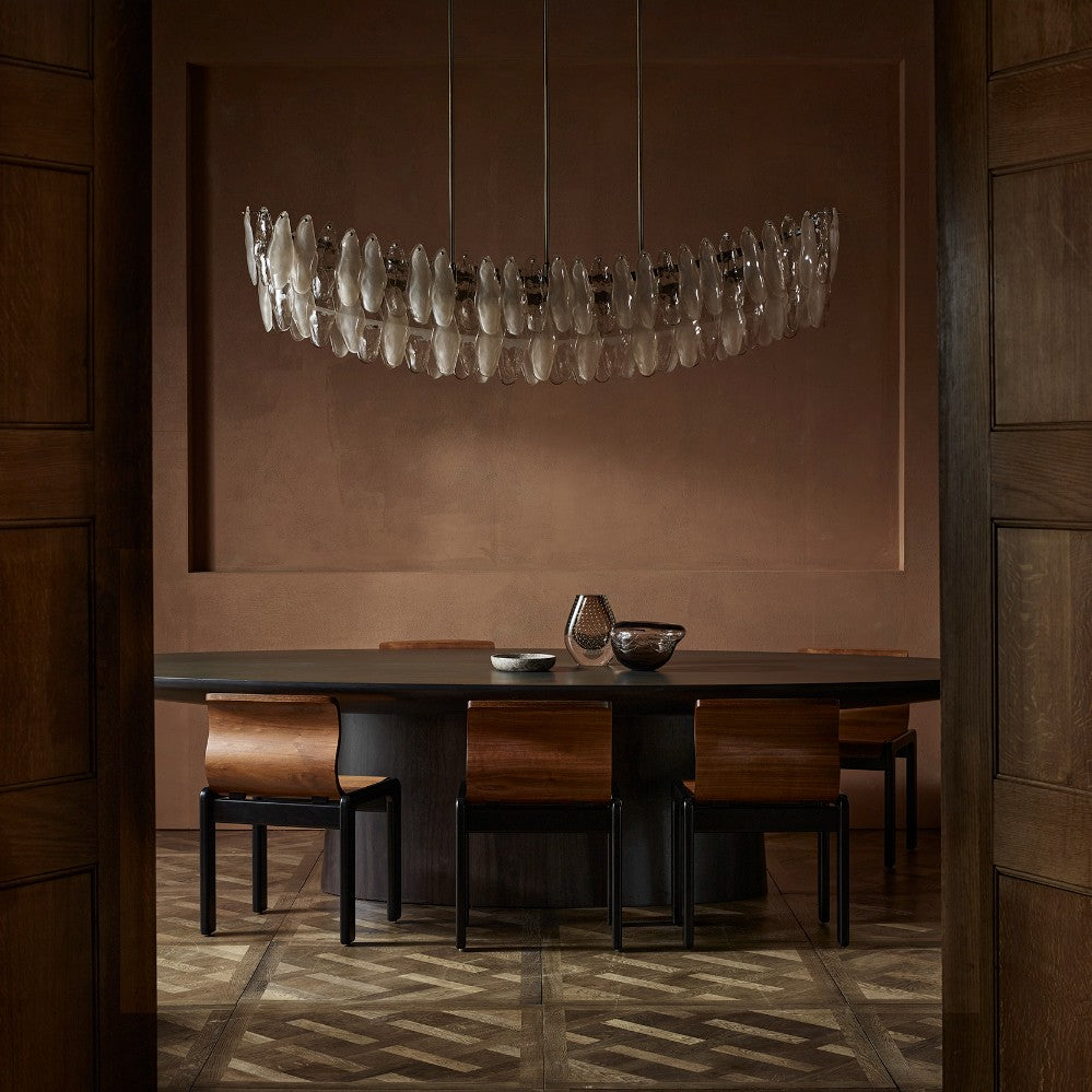 Spectre Curved Oval Chandelier in Clear