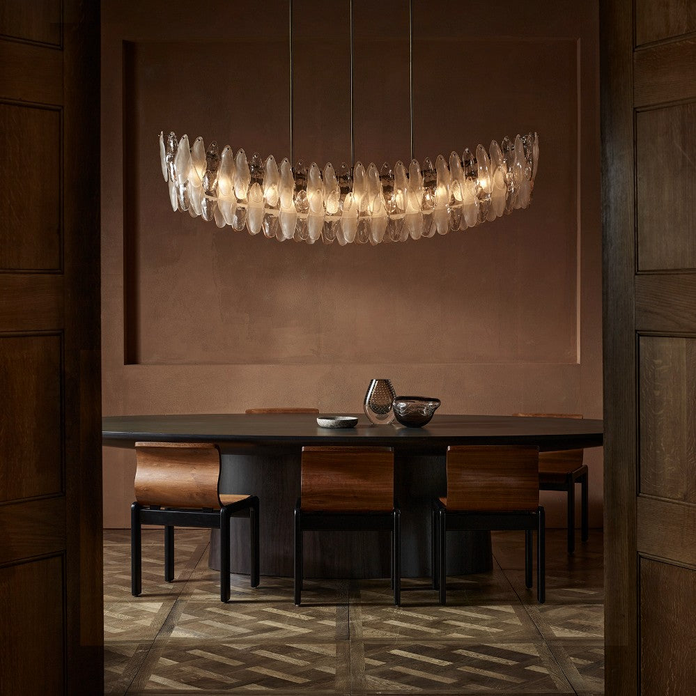 Spectre Curved Oval Chandelier in Clear