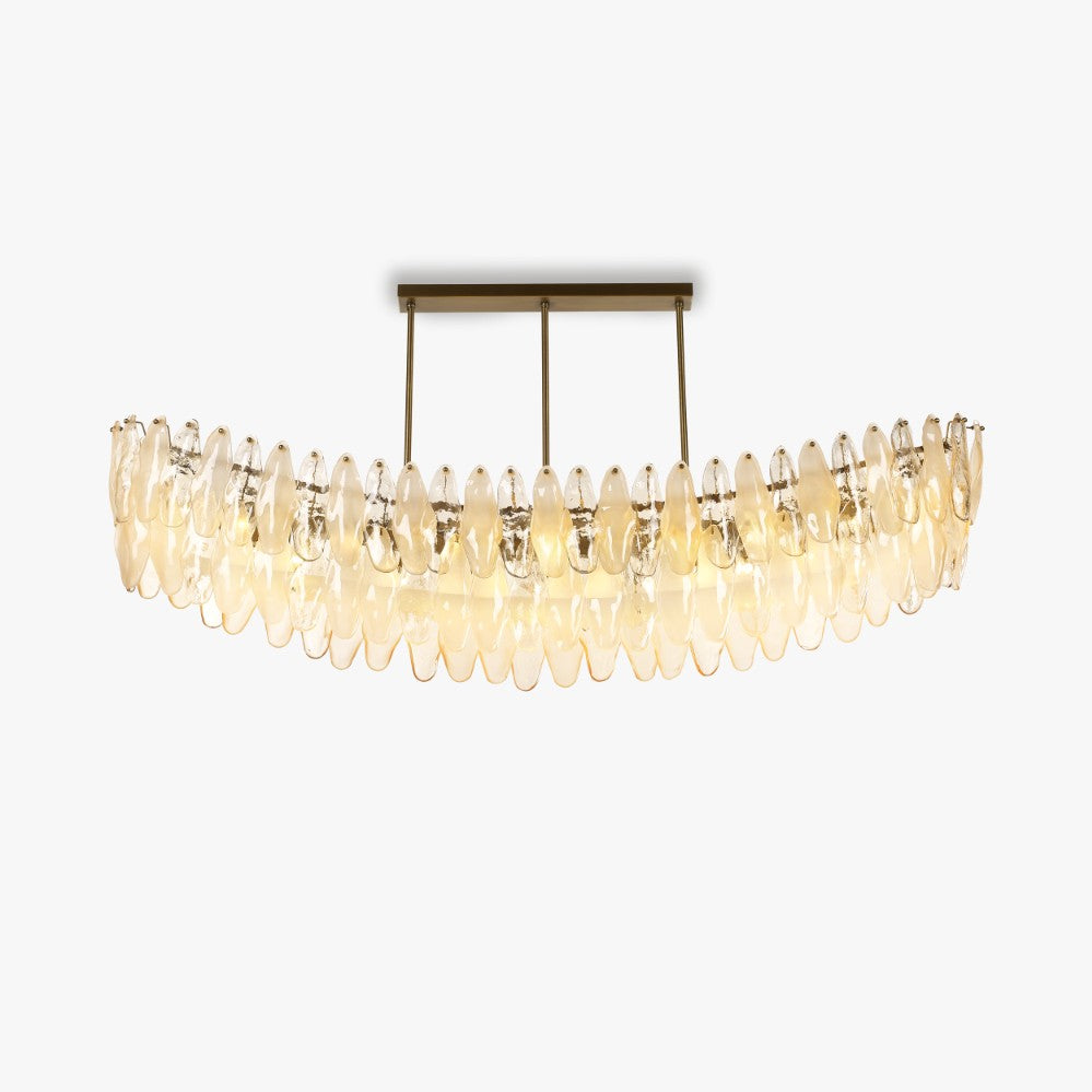 Spectre Curved Oval Chandelier in Champagne