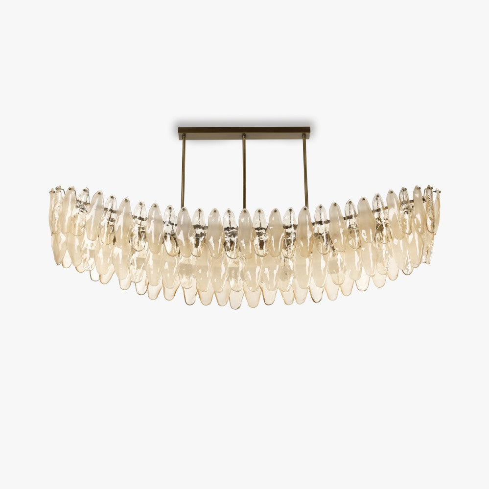 Spectre Curved Oval Chandelier in Champagne