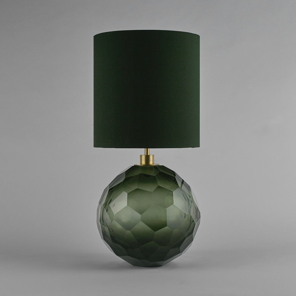 Diamond Round Large Lamp in Forest Green