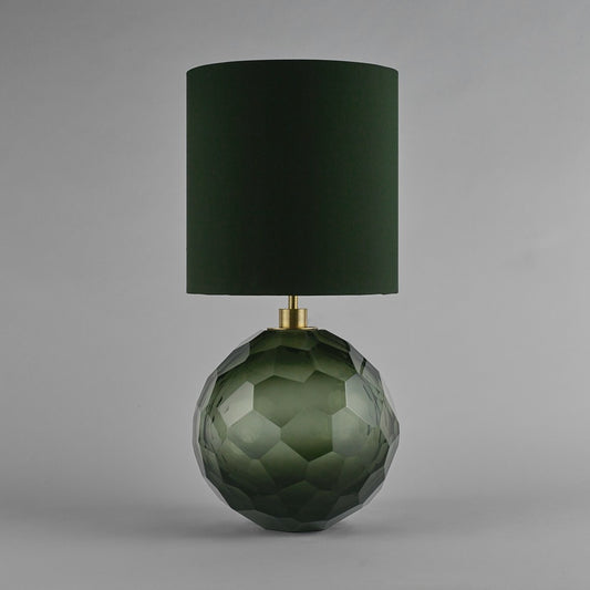Diamond Round Large Lamp in Forest Green